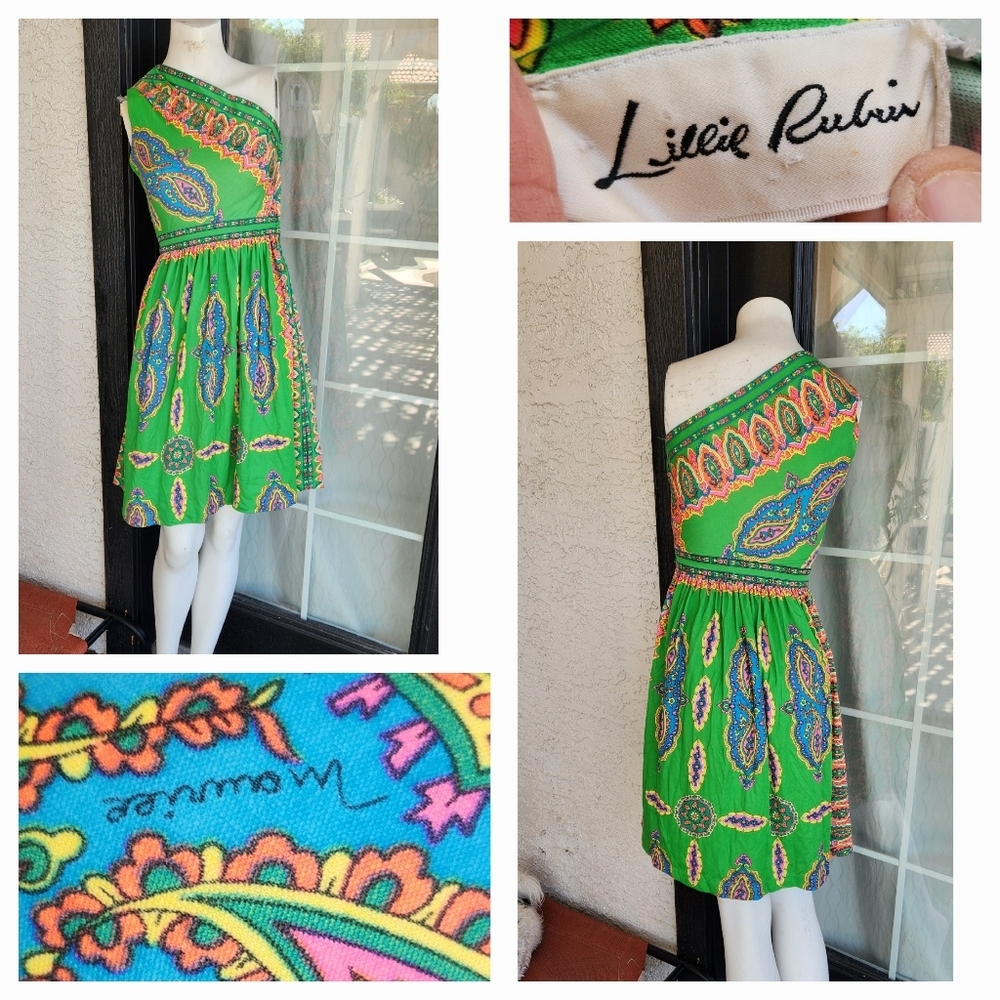 Super Groovy Vintage 60's Lillie Rubin Paisley Print - Picture 1 of 2